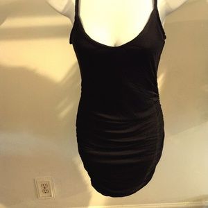Splendid Black Rushed Tank Dress